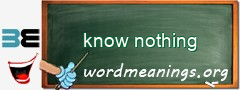 WordMeaning blackboard for know nothing